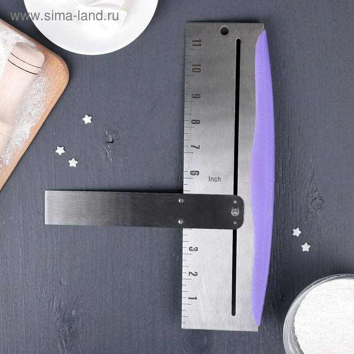 Шпатель кондитерский с размерной линейкой KONFINETTA, 2 части, 31&times;23&times;3 см, цвет фиолетовый