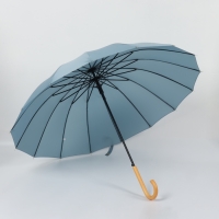 Зонт - трость полуавтоматический &laquo;Пастель&raquo;, 16 спиц, R = 52/60 см, D = 120 см, цвет синий
