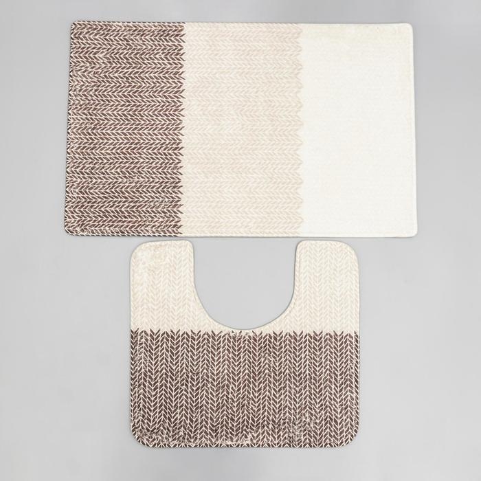 Набор ковриков для ванной и туалета SAVANNA &laquo;Тепло&raquo;, 2 шт: 50&times;80 см, 40&times;50 см