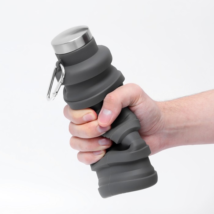 Бутылка для воды складная, 500 мл, 7 х 21 см, силиконовая Бутылка для воды складная, 500 мл, 7 х 21 см, силиконовая