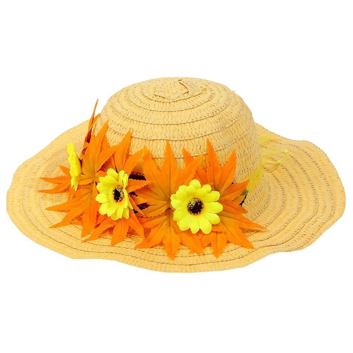 Карнавальная шляпа &laquo;Осенний букет&raquo;, жёлтая, р. 52&ndash;54 см