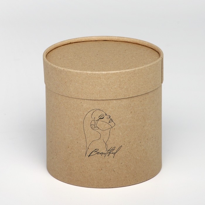 Набор шляпных коробок из крафта 2 в 1, упаковка подарочная, &laquo;Beautiful&raquo;, 12 х 12, 15 х 15 см