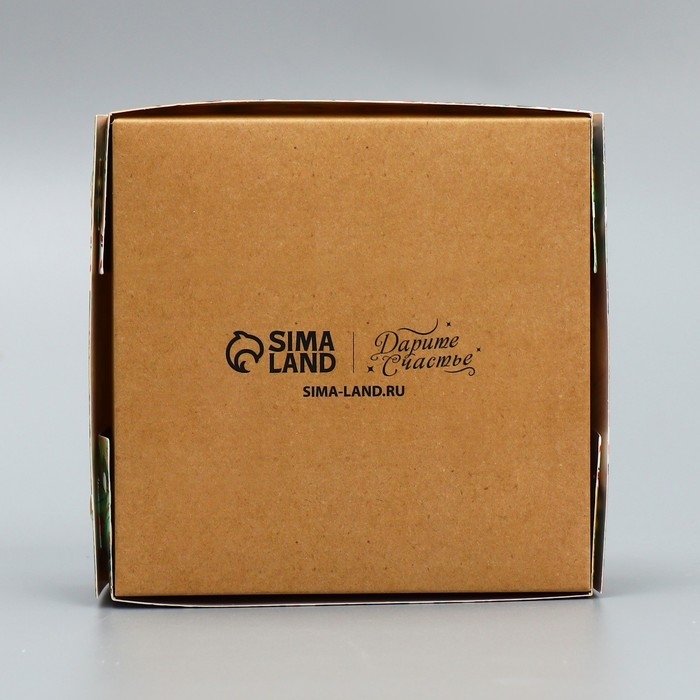 Коробка под 4 конфеты &laquo;С Новым годом!&raquo;, эко, 10.5 х 10.5 х 3.5 см, Новый год