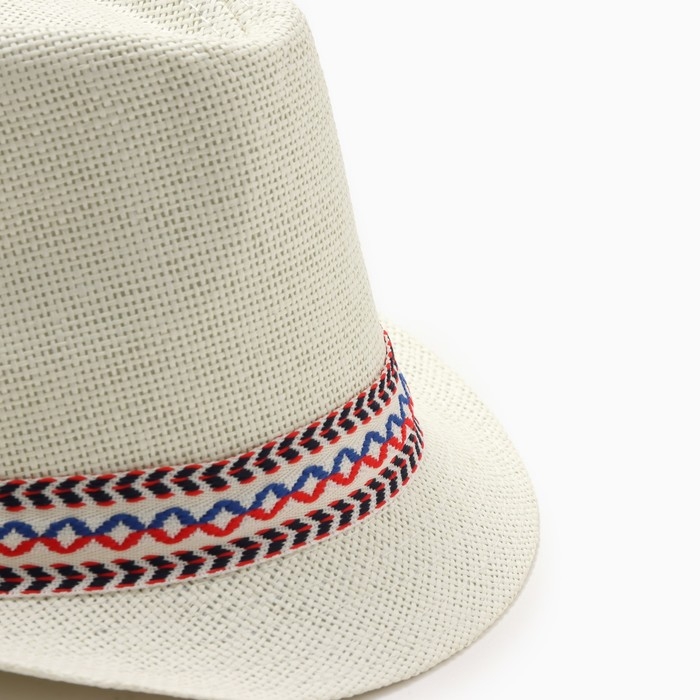 Шляпа мужская MINAKU, цвет молочный, р-р 58 Шляпа мужская MINAKU, цвет молочный, р-р 58