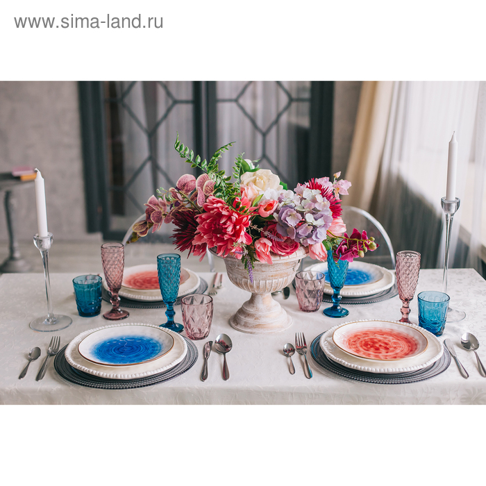 Тарелка фарфоровая Доляна &laquo;Космос&raquo;, d=21,2 см, цвет красный