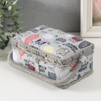 Шкатулка для рукоделия "Совы и перья" 18х12х9,5 см