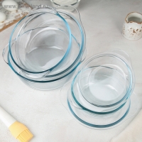 Набор кастрюль для запекания с крышкой Borcam, 3 предмета: 1 л, 1,5 л 2 л Набор кастрюль для запекания с крышкой Borcam, 3 предмета: 1 л, 1,5 л 2 л