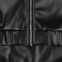Бомбер из искусственной кожи Univer, черный, размер M/L Бомбер из искусственной кожи Univer, черный, размер M/L