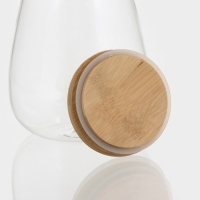 Банка стеклянная для хранения сыпучих продуктов &laquo;Эко&raquo;, 900 мл, 12&times;14,5 см, с бамбуковой крышкой