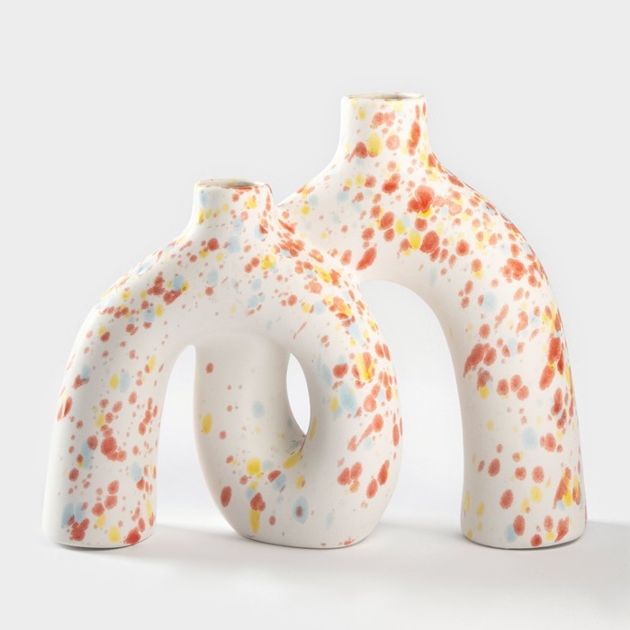 Ваза для цветов керамическая &laquo;Скандинавия&raquo;, 25,4&times;21 см, горлышко d=3,8 см, цвет белый