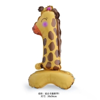 Шар фольгированный 24" &laquo;Цифра 1&raquo; на подставке, жирафик