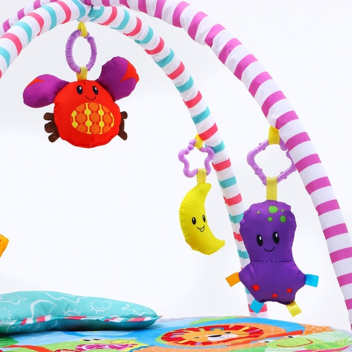 Развивающий коврик с дугами «Ежик на прогулке», 70x70 см, Крошка Я Развивающий коврик с дугами «Ежик на прогулке», 70x70 см, Крошка Я