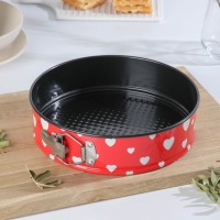 Форма для выпечки Доляна &laquo;Флорсет&raquo;, 24&times;6,5 см, съёмное дно, антипригарное покрытие, рисунок МИКС