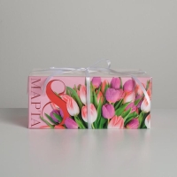 Коробка для капкейков, кондитерская упаковка, 6 ячеек &laquo;С 8 Марта&raquo;, 23 х 16 х 10 см