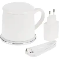 Кружка с подогревом и беспроводной зарядкой Dual Base ver. 2.0 Matt, белая Кружка с подогревом и беспроводной зарядкой Dual Base ver. 2.0 Matt, белая