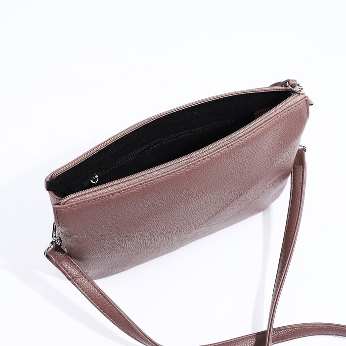 Сумка кросс-боди RICHET на молнии, цвет коричневый