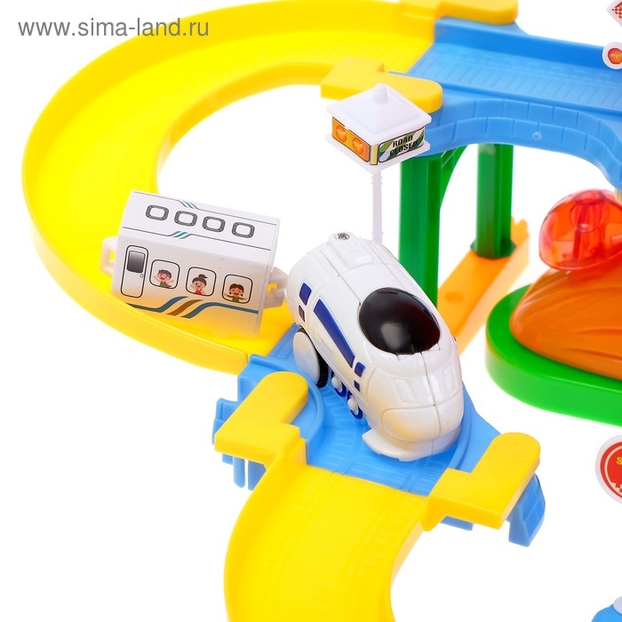 Железная дорога «Грибной домик», световые и звуковые эффекты, работает от батареек Железная дорога «Грибной домик», световые и звуковые эффекты, работает от батареек