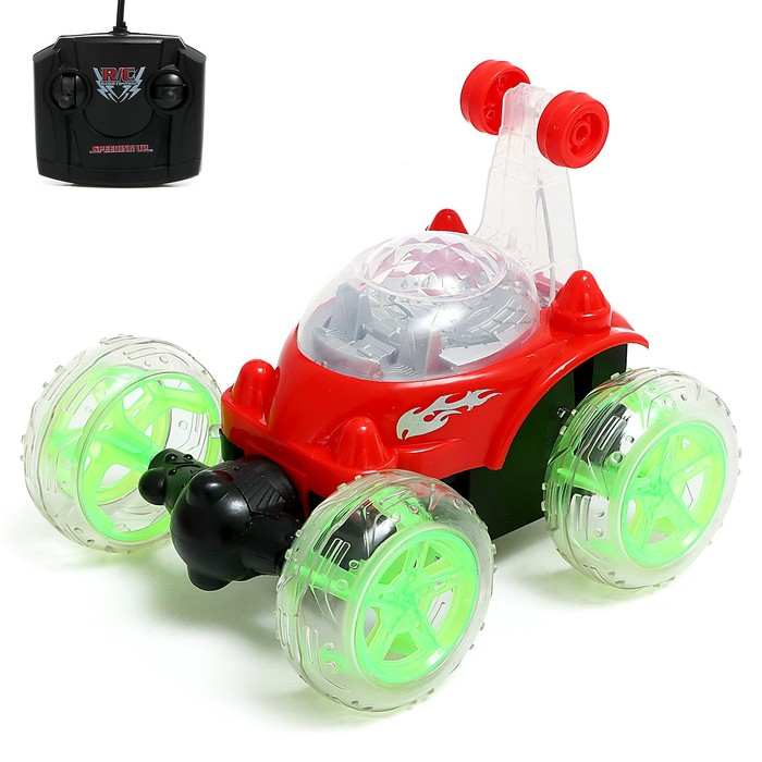 Перевёртыш радиоуправляемый &laquo;Трюкач&raquo;, подсветка колёс, работает от аккумулятора, цвета МИКС