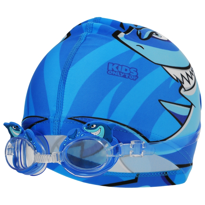 Набор для плавания детский ONLYTOP &laquo;Акула&raquo;: шапочка, очки, мешок