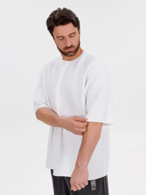 Джемпер с коротким рукавом Siluetti Volumica, молочно-белый, размер XS/S Джемпер с коротким рукавом Siluetti Volumica, молочно-белый, размер XS/S