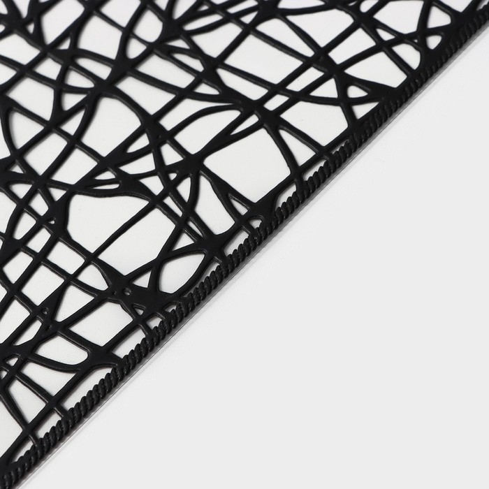 Салфетки сервировочные на стол Доляна &laquo;Милла&raquo;, 4 шт, 30&times;45 см, цвет чёрный