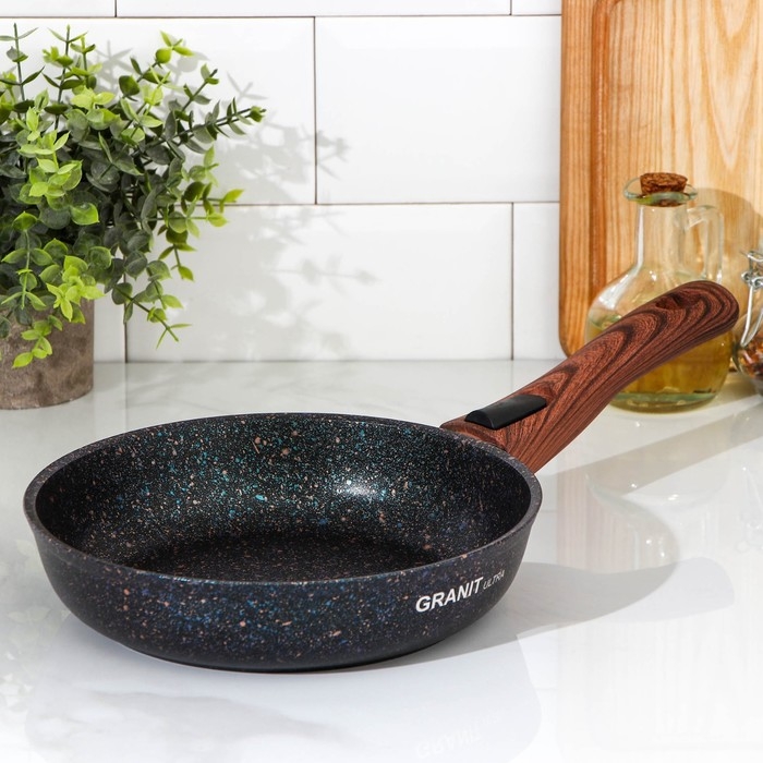 Сковорода Granit ultra blue, d=22 см, съёмная ручка, антипригарное покрытие, цвет синий Сковорода Granit ultra blue, d=22 см, съёмная ручка, антипригарное покрытие, цвет синий