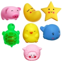 Набор резиновых игрушек для ванны «Милые игрушки», с пищалкой, 7 шт, Крошка Я Набор резиновых игрушек для ванны «Милые игрушки», с пищалкой, 7 шт, Крошка Я