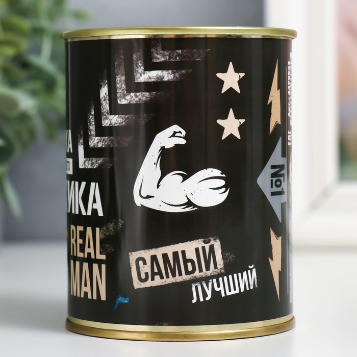 Копилка-банка металл Копилка-банка металл "Для настоящего мужика" 7,3х9,5 см