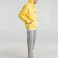 Толстовка с капюшоном унисекс King, желтая, размер XL