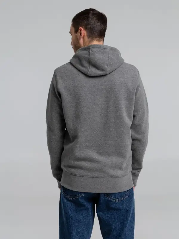 Толстовка на молнии с капюшоном унисекс King, темно-серый меланж, размер XS