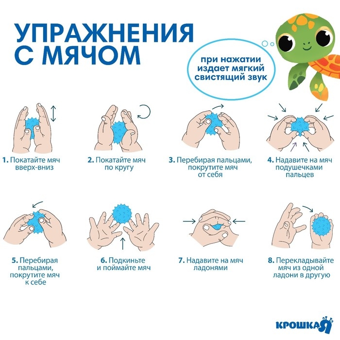 Набор для ванны &laquo;Дельфин&raquo;, мочалка с игрушкой, 2 тактильных мячика, Крошка Я