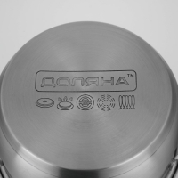 Кастрюля из нержавеющей стали Доляна &laquo;Гретте&raquo;, 1,6 л, d=16 см, с крышкой, капсульное дно, индукция