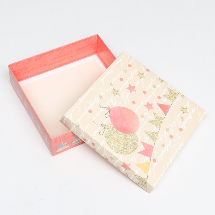 Коробка складная, "Праздничные шары"  23 х 23 х 6,5 см