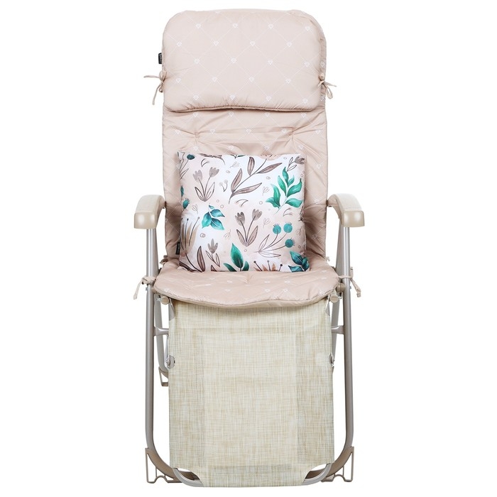 Кресло - шезлонг Nika, с матрасом и подушкой, 82 х 59 117 см, цвет песочный Кресло - шезлонг Nika, с матрасом и подушкой, 82 х 59 117 см, цвет песочный