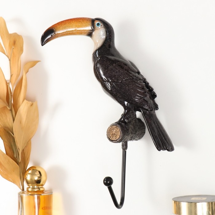 Крючок декоративный полистоун лак "Тукан" 16х7,5х23 см