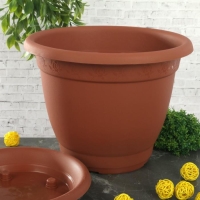 Горшок с поддоном &laquo;Борнео&raquo;, 7,8 л, цвет терракотовый