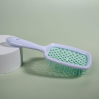 Расчёска массажная, широкая, вентилируемая, 8,5 &times; 20,5 см, PVC коробка, цвет белый/бирюзовый