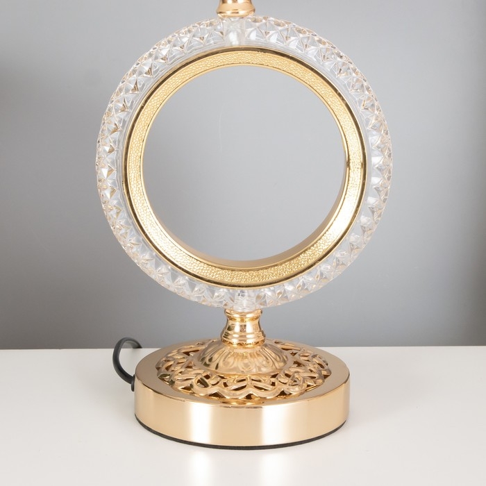 Лампа настольная Лампа настольная "Рене" 1х40Вт Е27+подсветка, золото 27х27х44см