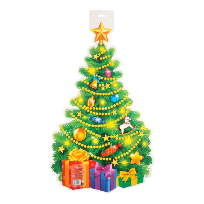 Плакат вырубной Плакат вырубной "Елочка новогодняя" двухсторонний, 60 х 40 см