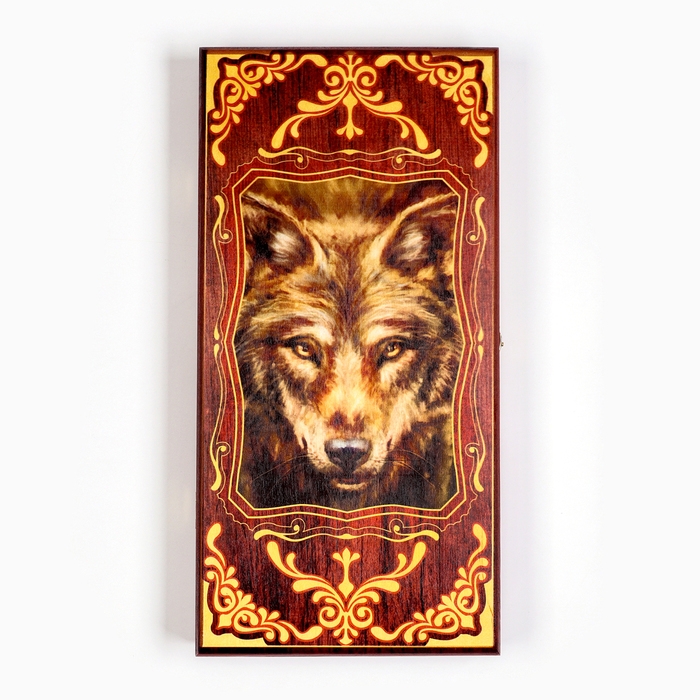 Нарды деревянные большие, настольная игра Нарды деревянные большие, настольная игра "Волк-21", 40 х 40 см, с шашками