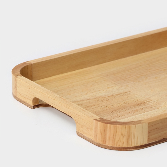 Поднос с ручками &laquo;Люкс&raquo;, 30&times;23&times;2,8 см, гевея