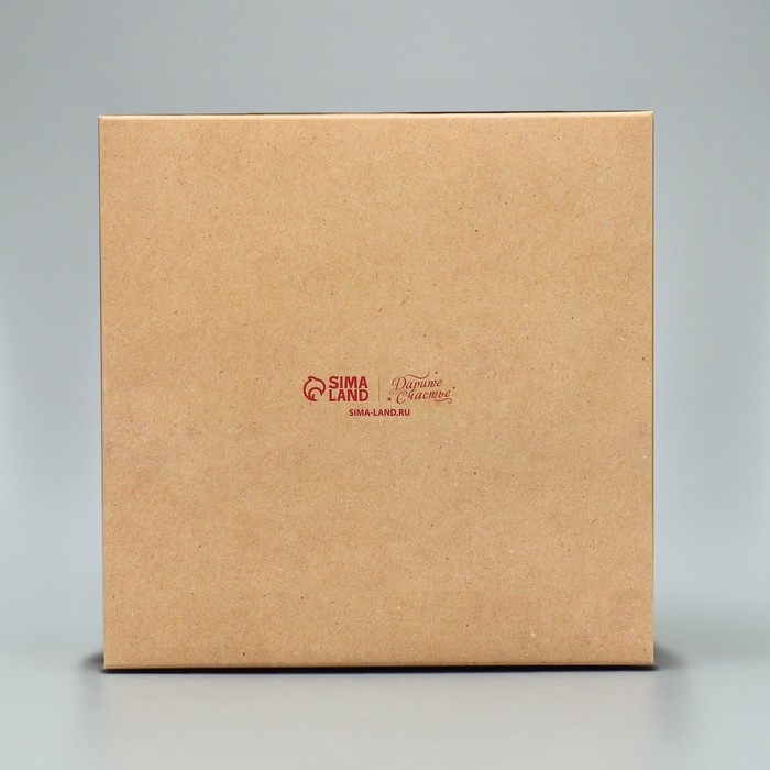 Коробка для капкейков складная с двусторонним нанесением &laquo;С Новым годом!&raquo;, 16 х 16 х 10 см, Новый год