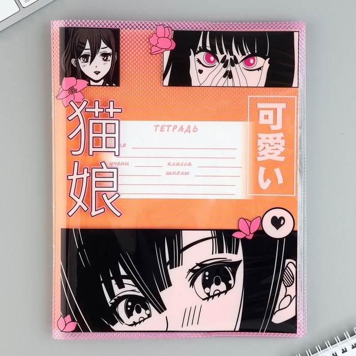 Обложка для тетрадей и школьного дневника &laquo;Аниме&raquo;, 34,7 х 21,1 см