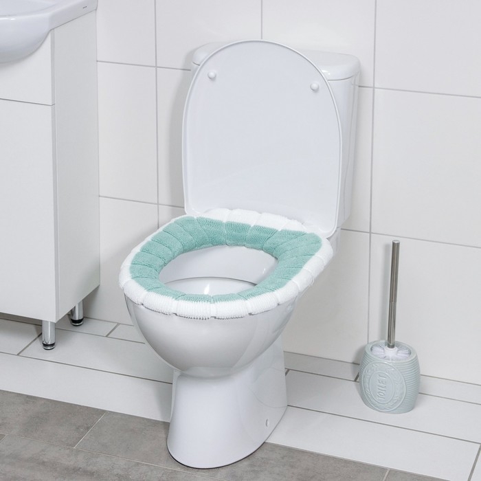 Чехол на сиденье для унитаза на резинке &laquo;Полоски&raquo;, 31,5&times;31,5 см, 75 г, цвет МИКС