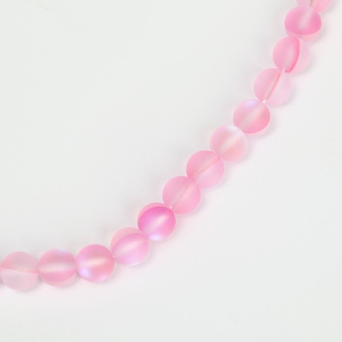 Бусины из натурального камня &laquo;Кошачий глаз&raquo;, набор 46 шт., размер 1 шт. &mdash; 8 мм, светло-розовый