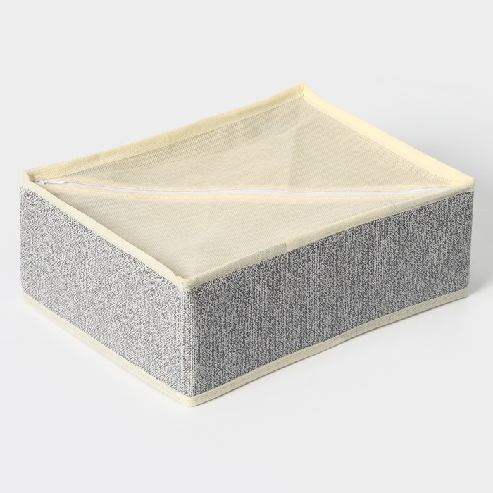 Органайзер для хранения белья Доляна &laquo;Европа&raquo;, 12 ячеек, 27&times;20&times;10 см, цвет бежевый