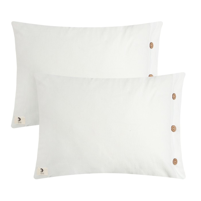 Комплект наволочек Этель 50*70 см - 2 шт, цв. белый, жатый хлопок,140гр/м2 Комплект наволочек Этель 50*70 см - 2 шт, цв. белый, жатый хлопок,140гр/м2