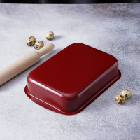 Набор противней &laquo;Эксперт&raquo;, 3 предмета: 28,5&times;20 см, 34&times;24 см, 39,5&times;27 см, антипригарное покрытие, цвет бордовый