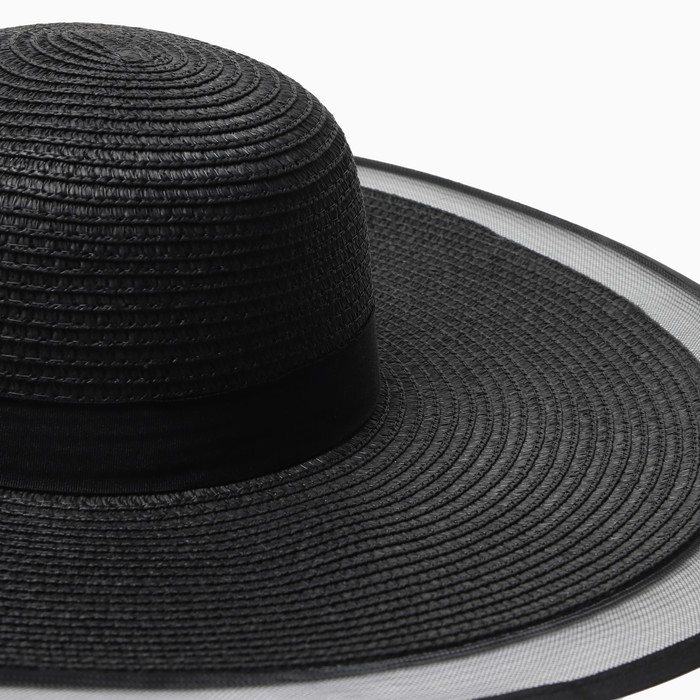 Шляпа женская MINAKU, цв. чёрный, р-р 58 Шляпа женская MINAKU, цв. чёрный, р-р 58