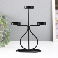 Подсвечник металл на 3 свечи "Бутылочка" d=4 см чёрный 15,5х6х21 см Подсвечник металл на 3 свечи "Бутылочка" d=4 см чёрный 15,5х6х21 см